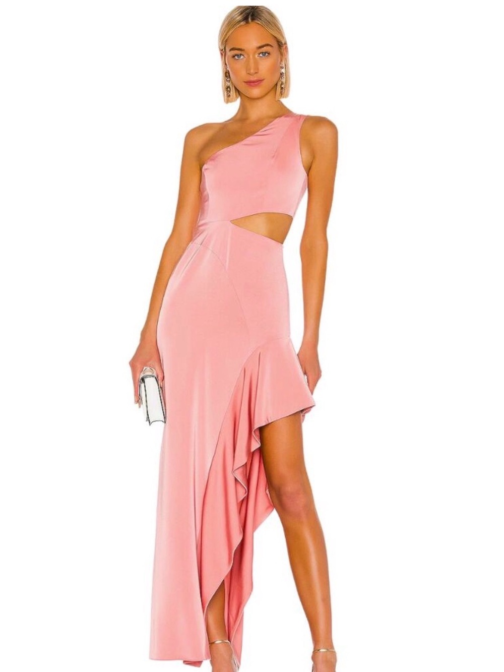 NBD Cressida One-Shoulder Asymmetric Cutout Evening Dress Size Small